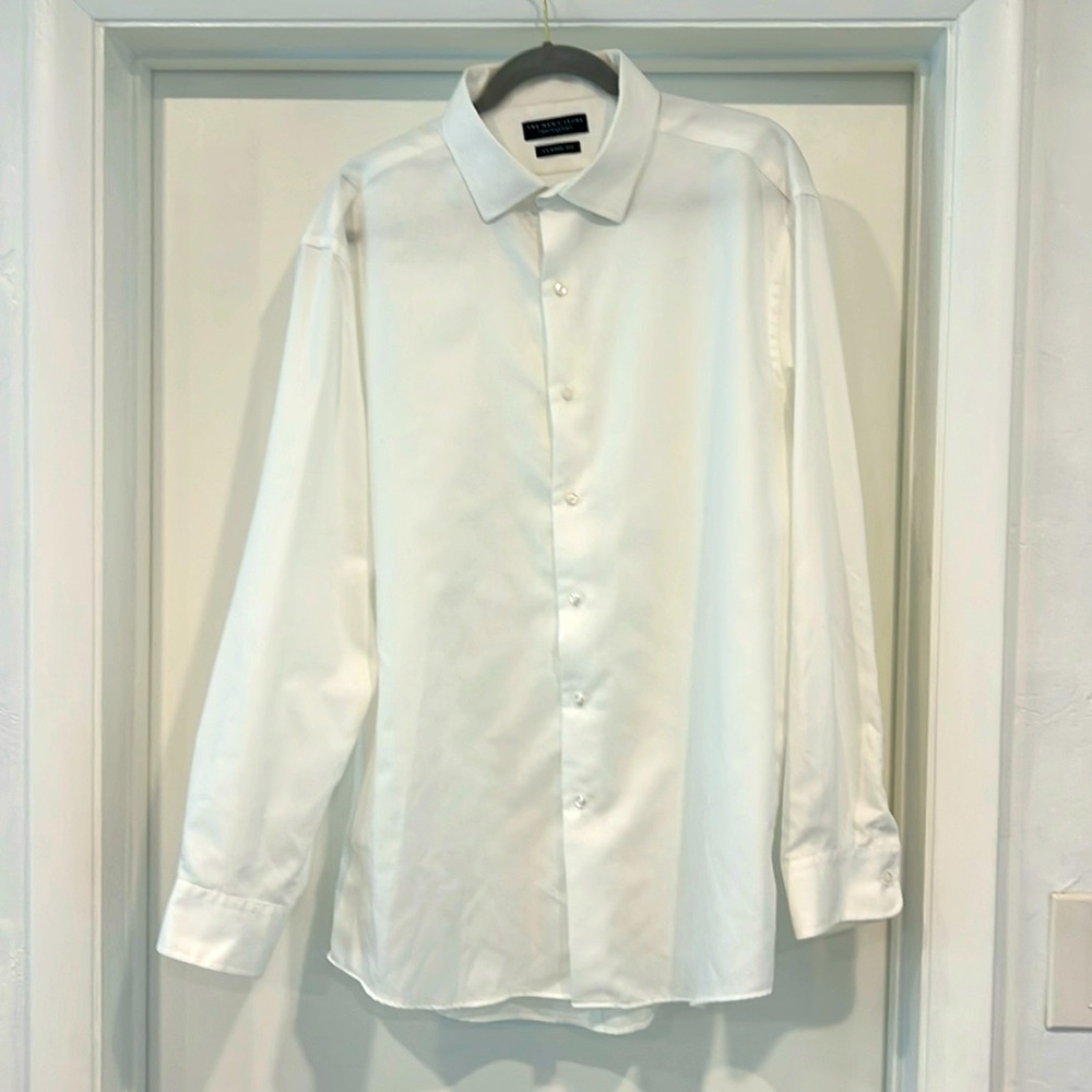 Classic Fit White Long Sleeve Button Down, 17 1/2 34/35, Bloomingdale’s